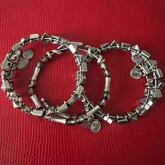 Jewelry - Silver-Tone Alex and Ani Beaded Bracelet Set - Women's Jewelry